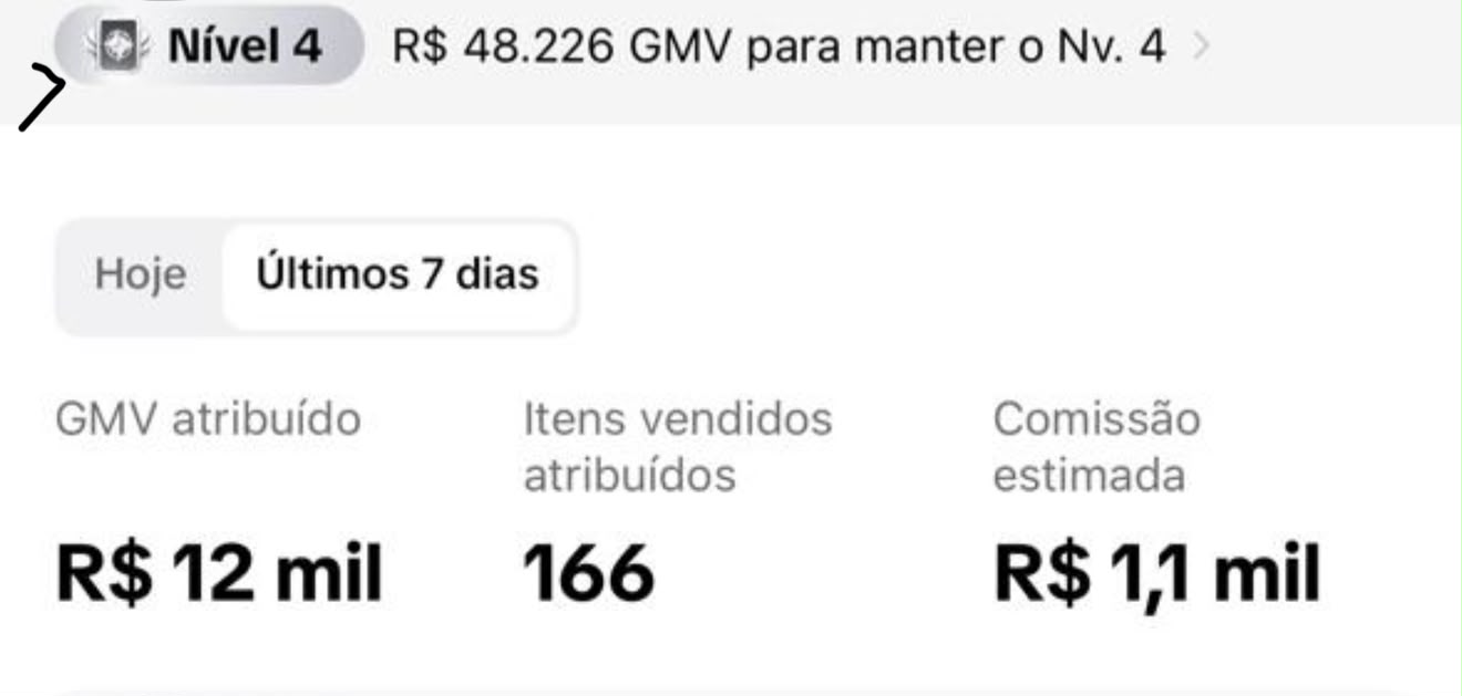 Resultado de venda ao vivo de um cliente do MeuModera