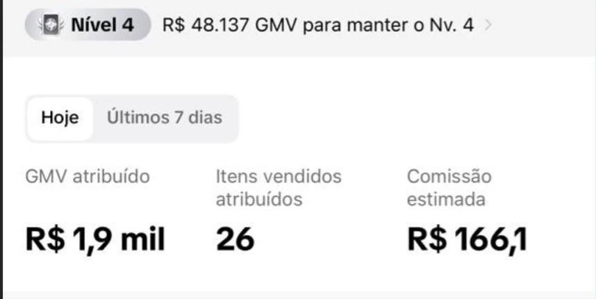 Resultado de venda ao vivo de um cliente do MeuModera